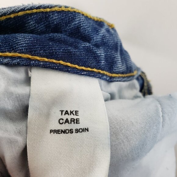 Avec Les Filles Straight Leg Jeans High Rise Distressed Split Hem Womens Size 2 - Picture 9 of 11